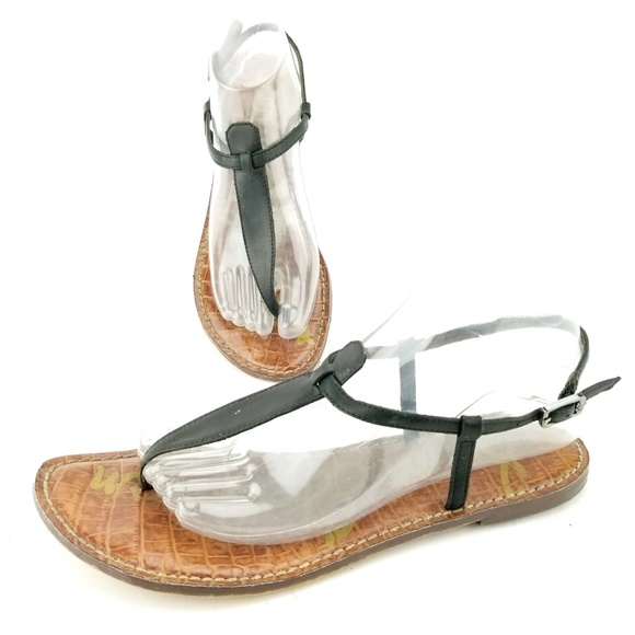 Sam Edelman Leather Gigi Sandals Black Sz 9 NA13 - Picture 2 of 7
